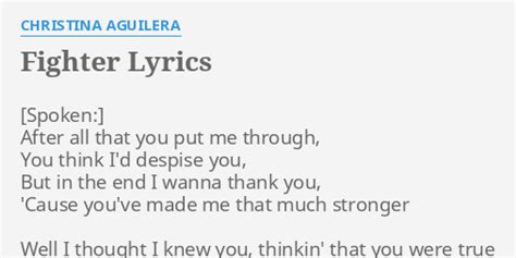 fighter lyrics christina aguilera